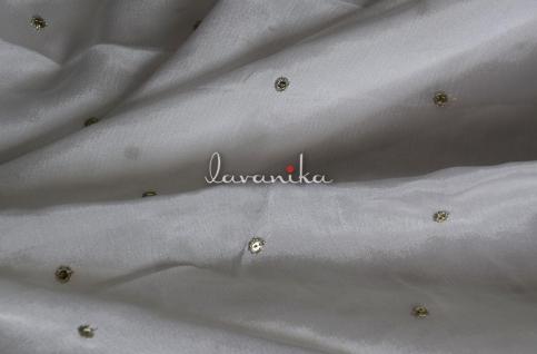Sequin work Zari work Embroidery on dyeable Chinnon Chiffon Fabric DNo2005RFD